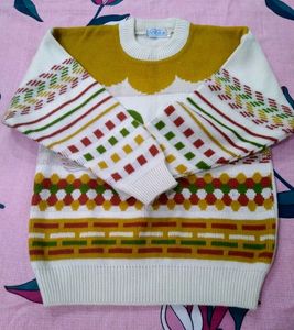 Cream Colour Full Sleeves Sweater