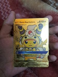 Pokemon Golden Pikachu Mega Ampharos Card