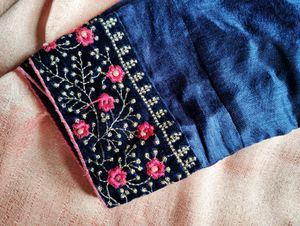 Party wear Poly Slik saree with embellishments