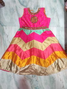 Colorful Chevron Girls Dress