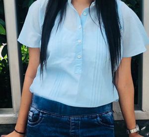 Blue Top With Cute Design