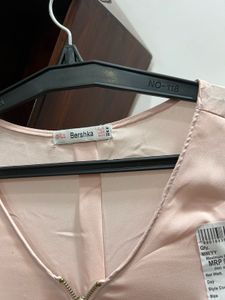 Bershka Pink Zipper Crop Top