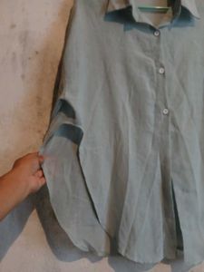 Olive Green Oversized Button-Down