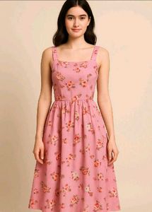 Floral Pink Dress🌷💓🤍