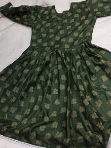 Floral Print Anarkali Dress With Bracelet Free