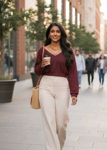 shein rust full sleeve top winter perfect