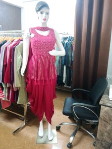 Party Wear Kurti Dhoti Salwar Dupatta Set