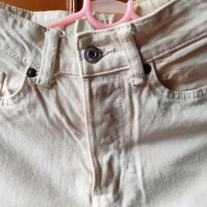 H&amp;M White Wide Leg Jeans