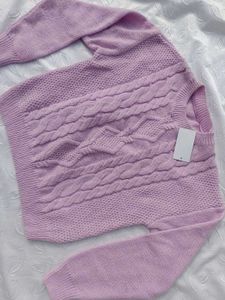 Shein Lilac Cable Knit Sweater