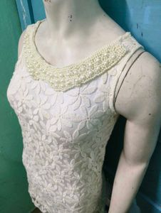 Beded Collar And Embroidery Dress