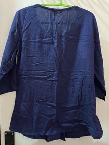 Embroidered Navy Blouse