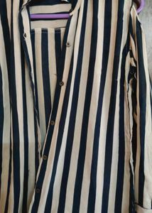 Striped Open Shoulder Top