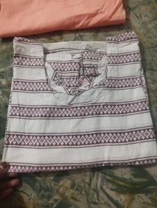 White Printed Kurti , Salwar Free