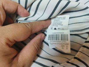 Stylish White Formal Shirt With Strips