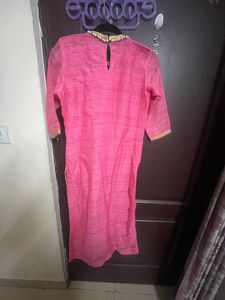 Front Slit Straight Kurta With Designer Neck