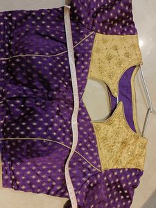 Embroidered Purple stiched padded blouse