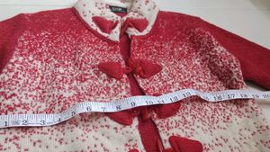 Unique Design Red Knit Sweater Cardigan