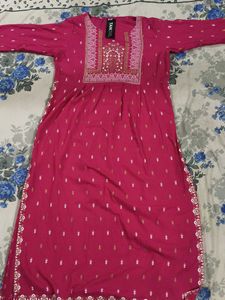 Pink Embroidered Kurta
