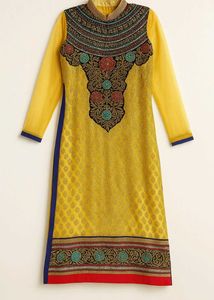 ✨ Designer Yellow Anarkali Suit with Heavy Embroid