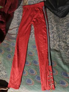 Red Side Stripe Leggings