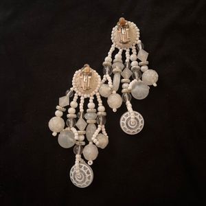 Bohemian White Tassel Earrings