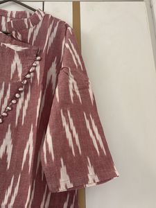 Dusty Pink &amp; White Print Kurti