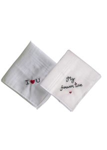 Love Symbol Embroidery Kerchief Pack Of 2 King Siz