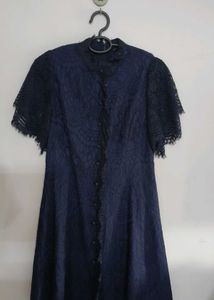 Elegant Navy Lace Dress