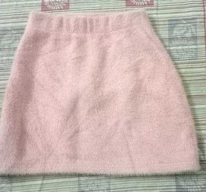 Korean Pink Fur Skirt