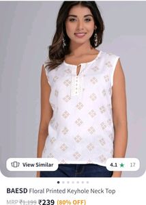 Myntra Keylock Printed Cotton Top