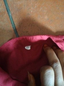 Maroon Polka Dot Detail Kurta