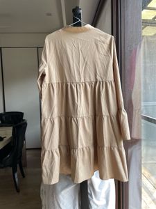 Beige Tiered Mini Dress
