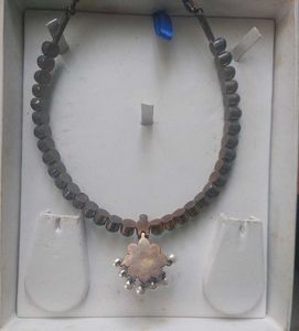 Custom made silver Addigai with green kempu stones