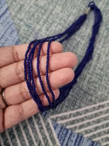 Blue Beaded Necklace Import Quality