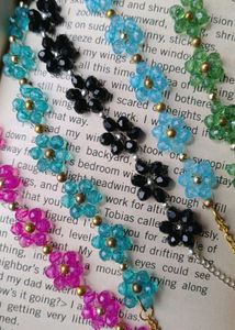 Black Foral Beaded Bracelets