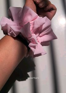 Ruffle Light Pink Scrunchie