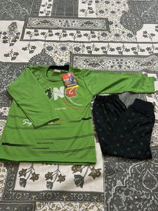 Kids' Green Top & Pants Set