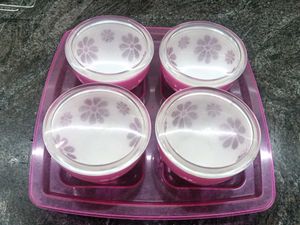 snacks/Dryfruits tray with four lid bowls