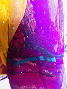 Beautiful Saree In Net N Silk Apt For Festive Wear