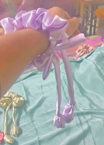 Purple Bow Scrunchie