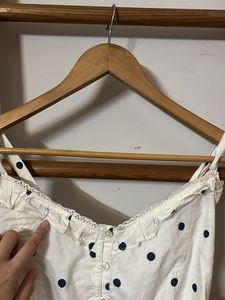 Charming White &amp; Blue Polka Dot Sundress – Never W