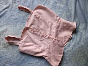 Pink Button-Front Tank