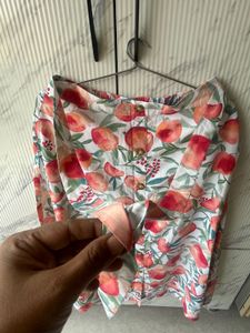 Floral Print A line Skirt