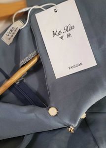 Elegant Grey V-Neck Dress