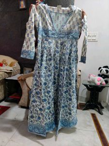 Blue Floral Print Kurti
