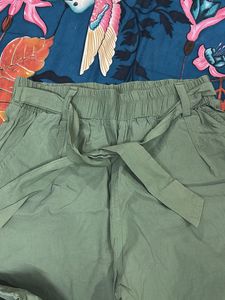 Olive Green Casual Pants