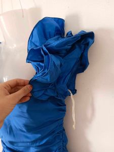 Blue Ruffled Party Dress