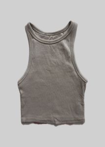 khaki colour racer back crop top