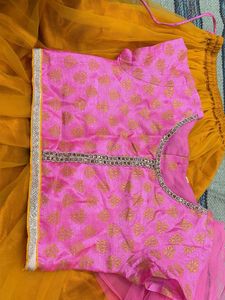 Pink &amp; Gold Lehenga Choli