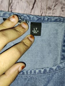 Denim High Low Top For Women